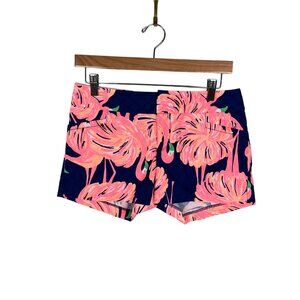 Lilly Pulitzer Ellie Short Resort Navy Flamingos Shorts Women's Sz. 0 Summer